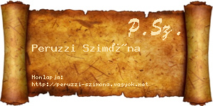 Peruzzi Szimóna névjegykártya